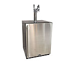 Marvel 61HK-BS-F-R-X3HB Kegerator Cabinet with BeverageFactory.com X-CLUSIVE 3 Faucet Home Brew Keg Tapping Kit - Black Cabinet with Stainless Steel Door
