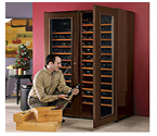 BYO Build Your Own Deluxe Double 350 Bottle Wine Cellar Kit - Dark Walnut