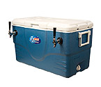 CB68B - Double Faucet Jockey Box - 68 Qt., Two 120' Stainless Steel Coils