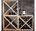 Compact Cube Pine Wine Rack Systems