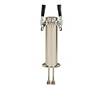PVD Brass Air Cooled Dual Faucet Draft Beer Tower - 3-Inch Column