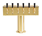 DS-256-PVD PVD Brass Six Faucet T-Style Draft Tower - 4 Inch Column