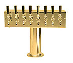 DS-258-PVD PVD Brass Eight Faucet T-Style Draft Tower - 4 Inch Column