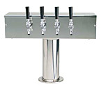 DS-354-PSS Stainless Steel Four Faucet T-Style Draft Tower - 4 Inch Column