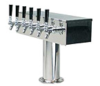DS-356-PSS Stainless Steel Six Faucet T-Style Draft Tower - 4 Inch Column