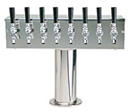 DS-358-PSS Stainless Steel Eight Faucet T-Style Draft Tower - 4 Inch Column