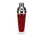 Final Touch Double Wall Glass Cocktail Shaker with Stainless Steel 2-Piece Top