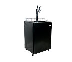 Haier Kegerator Cabinet with BeverageFactory.com exclusive customizable Triple Faucet Keg Tapping Kit - Black Cabinet with Black Door