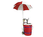 JEPK-DA-CH-U - Draft Kart with Umbrella, Chrome Draft Tower