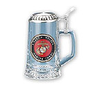US Marines Glass Beer Stein