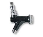 Creamer Beer Faucet with Stainless Steel Lever - Black Plastic, Chrome