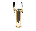 PVD Brass Glycol Cooled Dual Faucet Draft Beer Tower with 3-Inch Diameter Column