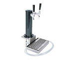 Black ABS Plastic Dual Faucet Clamp-On Draft Beer Tower