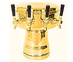 MTB-4BR Brass 4-Faucet Mushroom Draft Beer Tower - 7-1/2