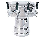 MTB-4PSS Chrome 4-Faucet Mushroom Draft Beer Tower - 7-1/2