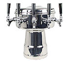 MTB-5PSS Chrome 5-Faucet Mushroom Draft Beer Tower - 7-1/2