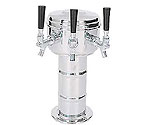 MTM-3PSS Chrome 3 Faucet Mini-Mushroom Draft Beer Tower - 4 Inch Column