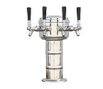 MTM-4PSS Chrome 4 Faucet Mini-Mushroom Draft Beer Tower - 4 Inch Column