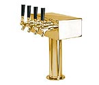 D7744PVD PVD Brass 4 Faucet T-Style Draft Tower - 3 Inch Column