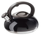 Oggi 7196.3 Stainless Steel Whistling Kettle - Black Finish