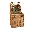 Vino Wine & Cheese Picnic Basket - Pine Green w/ Purple Grape Linens