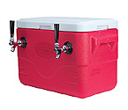 Double Faucet Jockey Box - 28 Quarts, Two 50-ft. Stainless Steel Coils