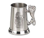 Scottish Piper Beer Tankard with Lion Handle