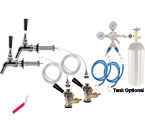 Kegco Premium Two Faucet Door Mount Kegerator Keg Tap Conversion Kit