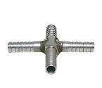 Stainless Steel Cross Fitting for 1/4 Inch I.D. Tubing