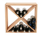 24 Bottle Solid Pine Compact Cube Wine Rack