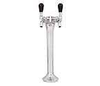 MLN2 Milano 2 - Brass w/ Chrome Finish 2 Faucets Draft Beer Tower - 3.3 Inch Column - Glycol Cooled