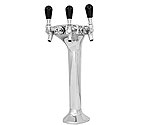MLN3 Milano 3 - Brass w/ Chrome Finish 3 Faucets Draft Beer Tower - 3.3 Inch Column - Glycol Cooled