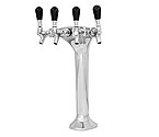 MLN4 Milano 4 - Brass w/ Chrome Finish 4 Faucets Draft Beer Tower - 3.3 Inch Column - Glycol Cooled