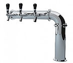 PS189-3 Stainless Steel Persey 3 Faucet Elbow Style Draft Beer Tower - 3.3 Inch Column - Glycol Cooled