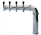 PS190-4 Stainless Steel Persey 4 Faucet Elbow Style Draft Beer Tower - 3.3 Inch Column - Glycol Cooled