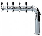 PS192-5 Stainless Steel Persey 5 Faucet Elbow Style Draft Beer Tower - 3.3 Inch Column - Glycol Cooled