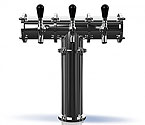 TR224-3 Stainless Steel Terra-3 3 Faucet Draft Beer Tower - 3.3 Inch Column - Glycol Cooled