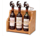 WineKeeper The Vintner 3 Bottle Wine Dispenser Preservation - Oak Cabinet
