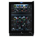 Vinotemp VT-188-BBW 160-Bottle Dual Zone Wine Refrigerator in Black