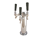 Stainless Steel Triple Tap Faucet Draft Beer Kegerator Tower - 100% Stainless Steel Contact