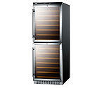 Summit SWC1875 108-Bottle Dual Zone Built-In Wine Cellar