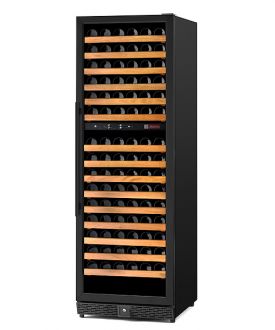 Enlarge Allavino MWR-1682-BR 170 Bottle Dual-Zone Wine Cellar Refrigerator - Black Cabinet with Black Door - Right Hinge - Straight Handle