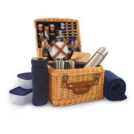 Enlarge Canterbury English Style Willow Picnic Basket for Two