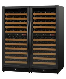 Enlarge Allavino MWR-2X-1212-BB-C 222 Bottle Multi-Zone Wine Cellar Refrigerator - Black Cabinet and Doors