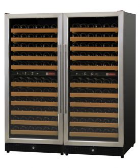 Enlarge Allavino 2X-MWR-1212-SS 222 Bottle Multi-Zone Wine Cellar Refrigerator - Black Cabinet and Stainless Doors