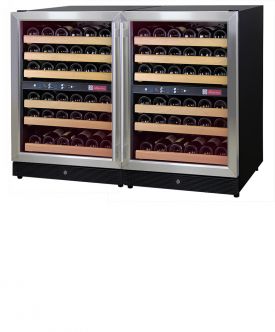 Enlarge Allavino 2X-MWR-542-SS 102 Bottle Multi-Zone Wine Cellar Refrigerator - Black Cabinet with Stainless Doors