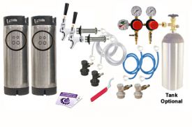 Enlarge Kegco Two Keg Dual Pressure Door Mount Homebrew Kegerator Kit - Ball Lock