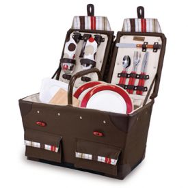Enlarge Pioneer Canvas & Rattan Picnic Basket - Moka