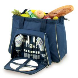 Enlarge Toluca Insulated Cooler with Service for 2 - Navy