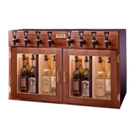 Enlarge WineKeeper 4x4-M2RN - Napa 8 Bottle 4 Red 4 White Wine Dispenser Preservation Unit - Mahogany